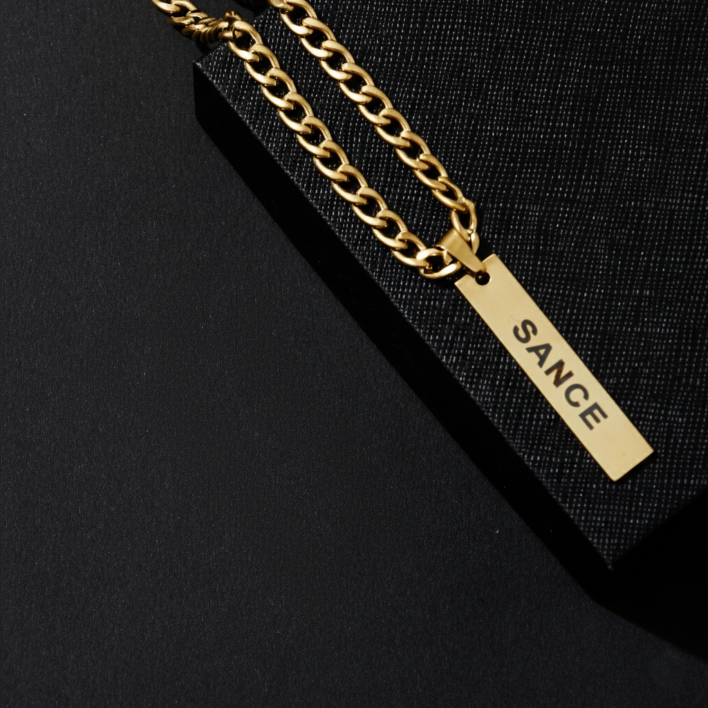 Collar grueso SANCE - Colgante largo (Oro)