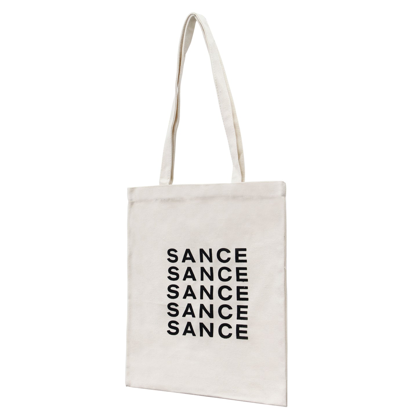 SANCE Tote Bags cream repeat logo LGBTQIA singles solterxs solteras solteros gay lesbian queer trans bisexual dating in real life