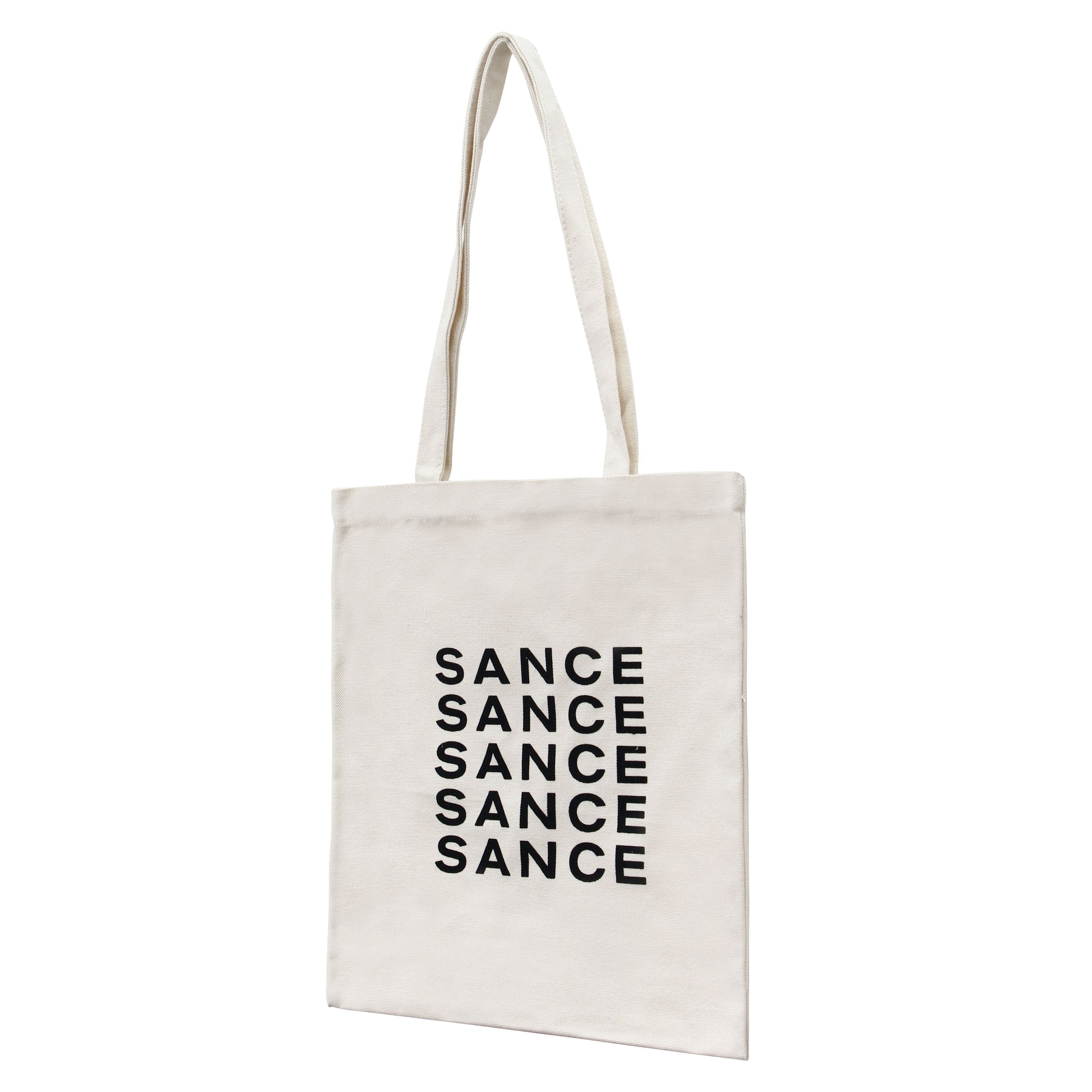 SANCE Tote Bags cream repeat logo LGBTQIA singles solterxs solteras solteros gay lesbian queer trans bisexual dating in real life