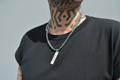 SANCE Thick Necklace - Long Pendant (Silver)
