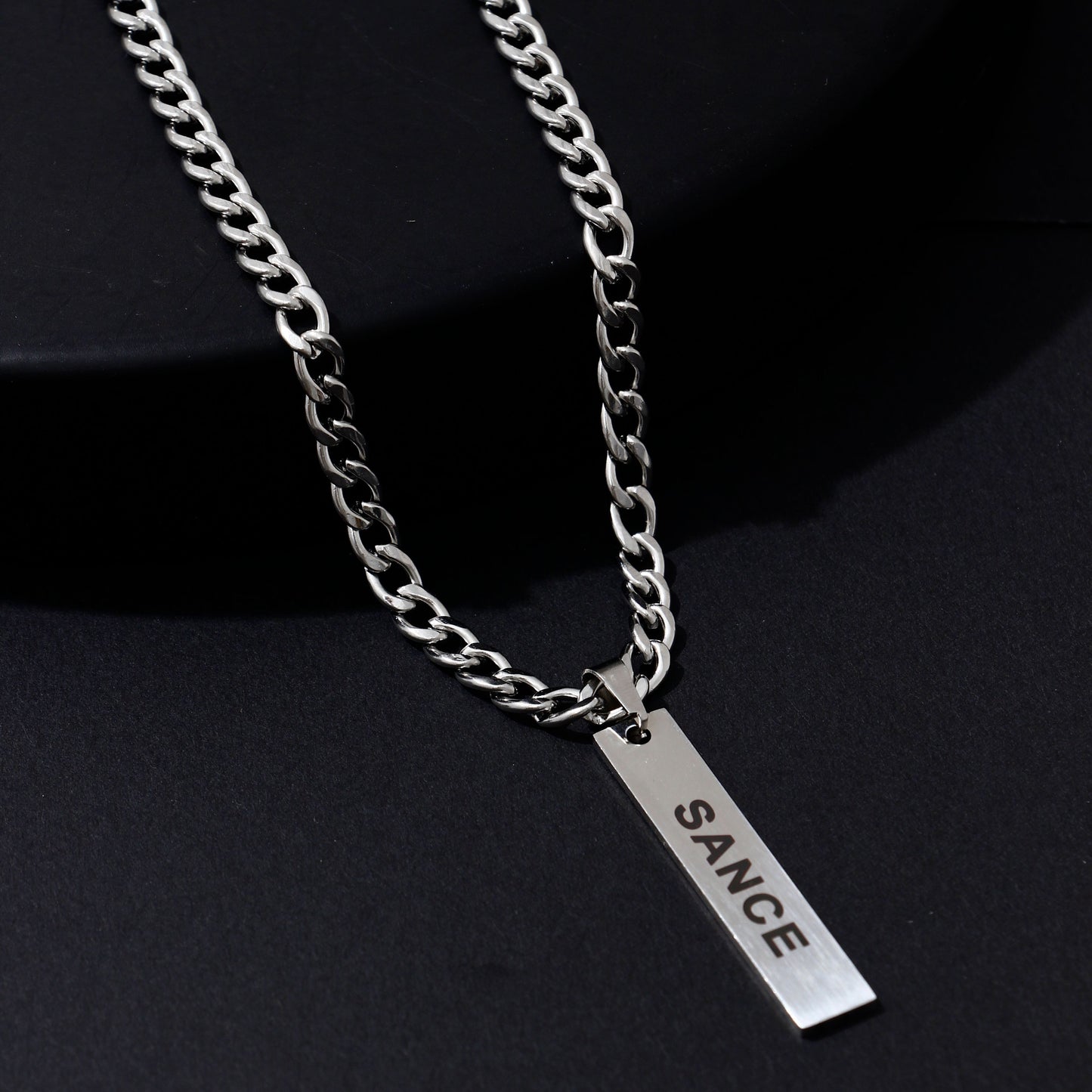 SANCE necklace silver thick chain long pendant for LGBTQ+ singles gay lesbian queer trans bisexual collar plata largo grueso solterxs solteros solteras lgbtq+ lesbiana gay homosexual
