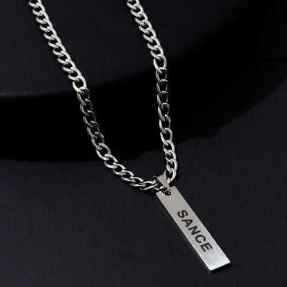 SANCE necklace silver thick chain long pendant for LGBTQ+ singles gay lesbian queer trans bisexual collar plata largo grueso solterxs solteros solteras lgbtq+ lesbiana gay homosexual