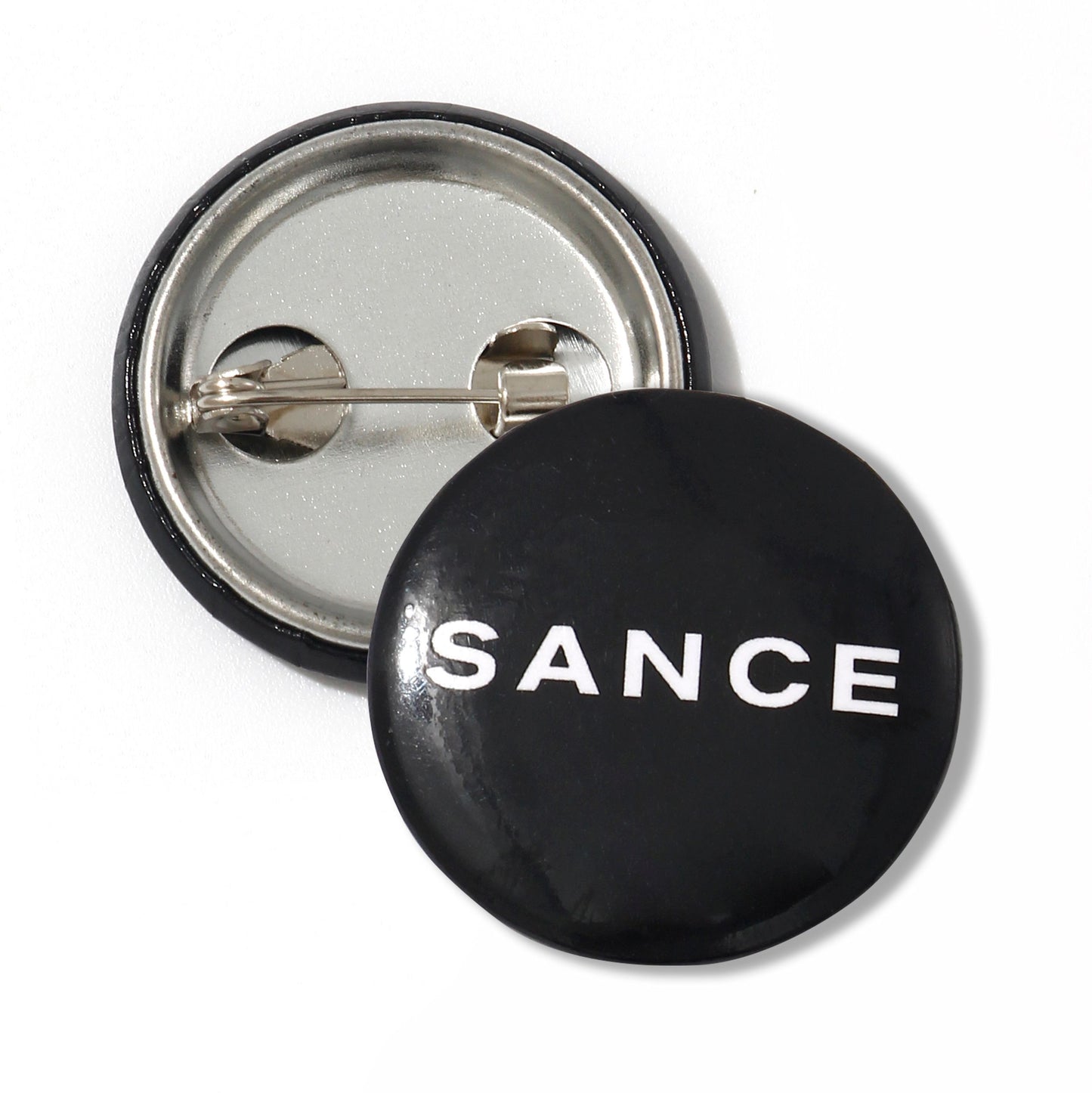 SANCE button pin negro black for lgbtq singles solteros solterxs solteras gay trans bisexual lesbiana queer find love in real life accessories gay moda style