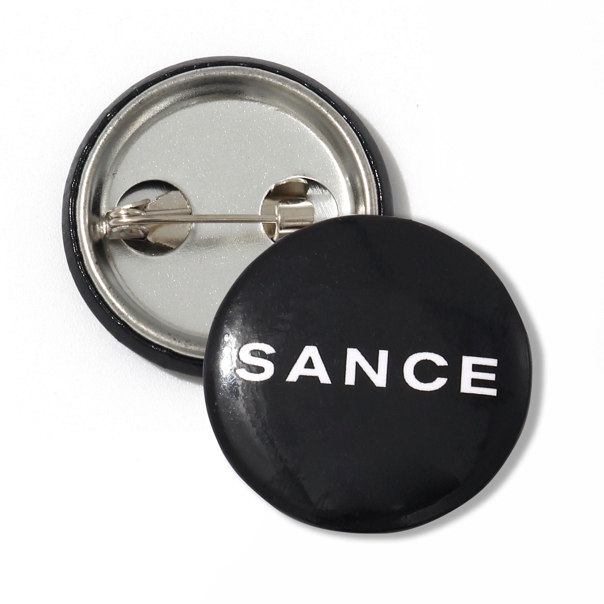 SANCE button pin negro black for lgbtq singles solteros solterxs solteras gay trans bisexual lesbiana queer find love in real life accessories gay moda style