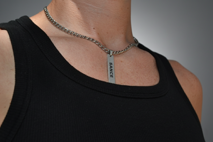SANCE Thick Necklace - Long Pendant (Silver)